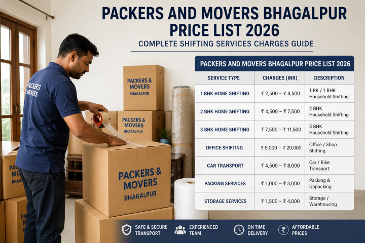Packers and Movers Bhagalpur Price List 2026: Complete Shifting Services Charges Guide